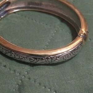 Elegant Silver and Gold Bangle Bracelet